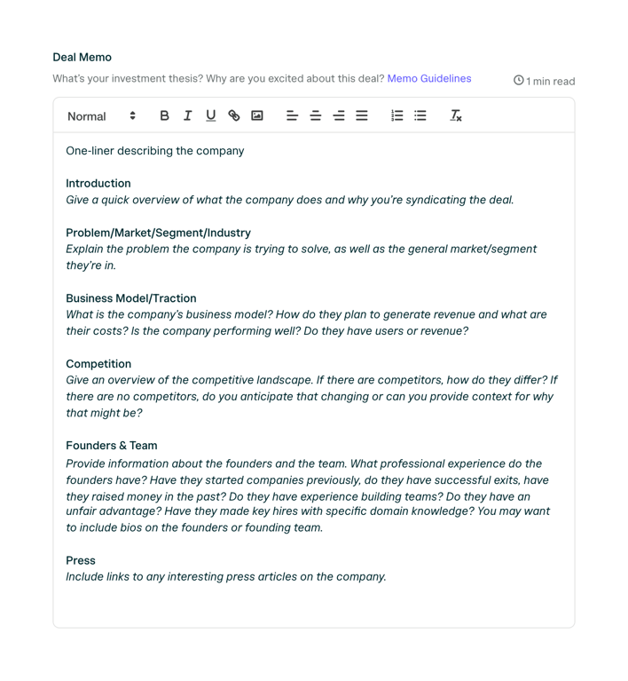 Angellist — Rich text editor component