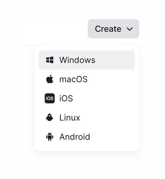 Twingate — Dropdown menu component
