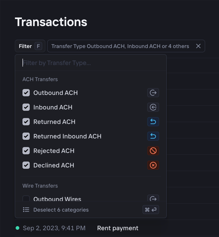 Increase — Sorting & filtering component