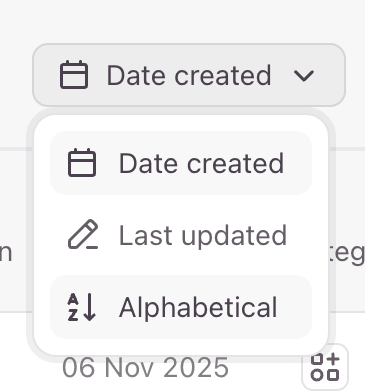 Typeform — Sorting & filtering component