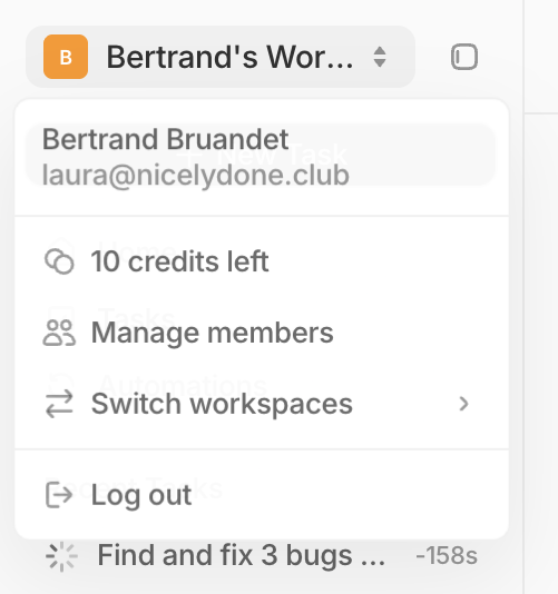 Tembo — Dropdown menu component