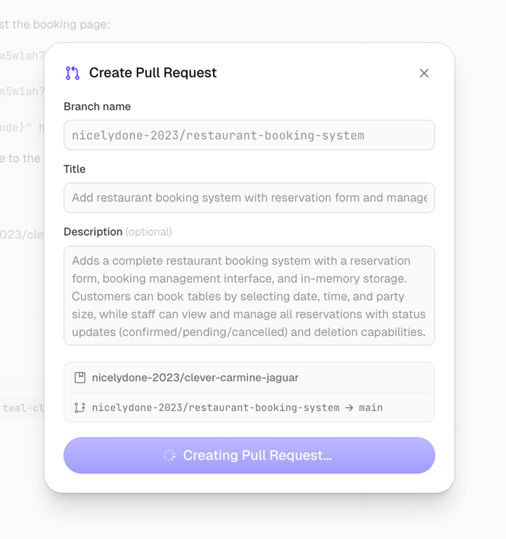 Poolside — Modal component