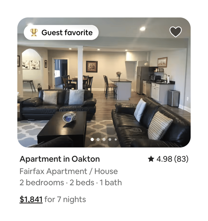 Airbnb — Card component