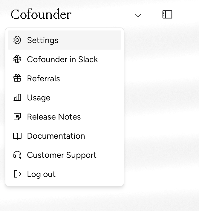 Cofounder — Dropdown menu component