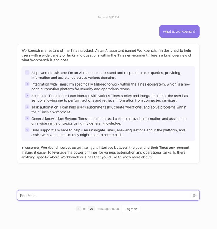 Tines — Artificial intelligence component