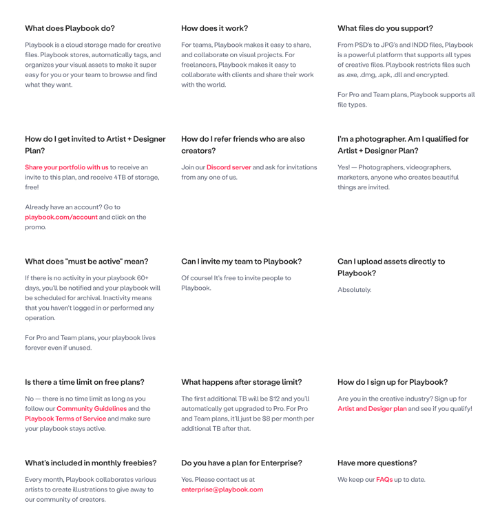 Playbook — FAQ component