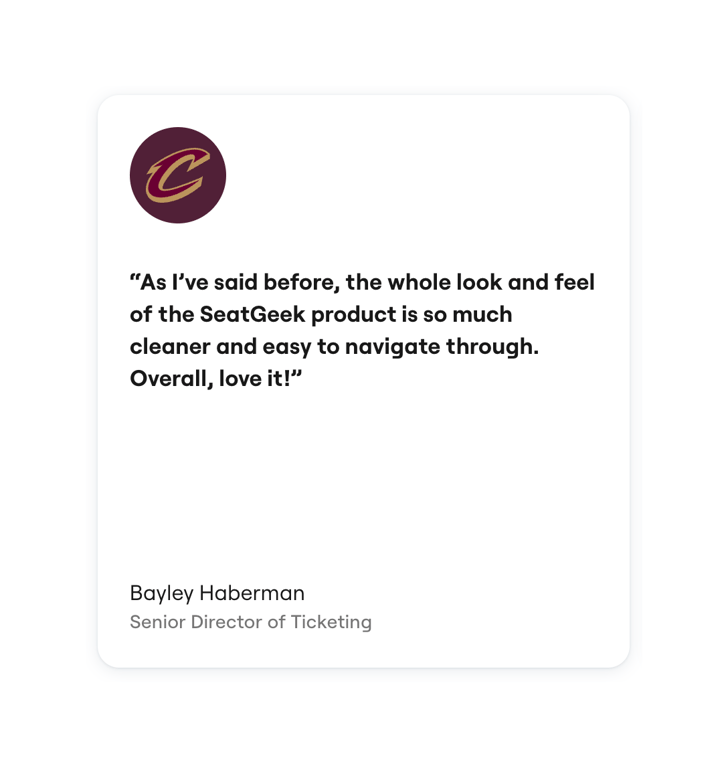 SeatGeek — Testimonial component