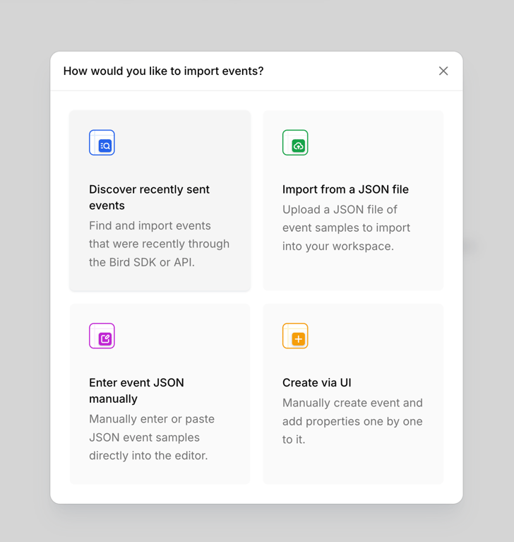 Bird — Modal component