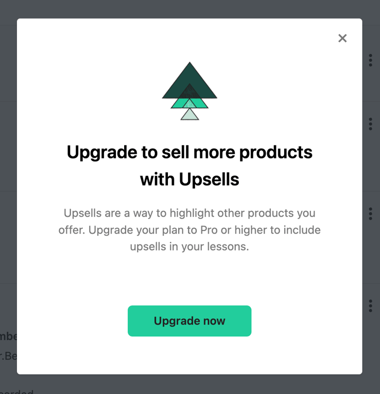 Teachable — Upgrade your plan component