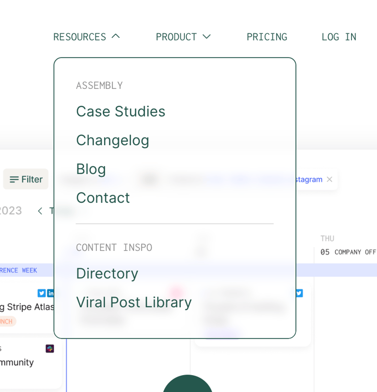 Assembly — Dropdown menu component