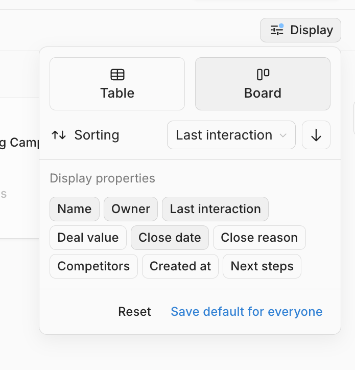 Lightfield — Sorting & filtering component