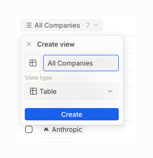 Twenty — Settings panel component