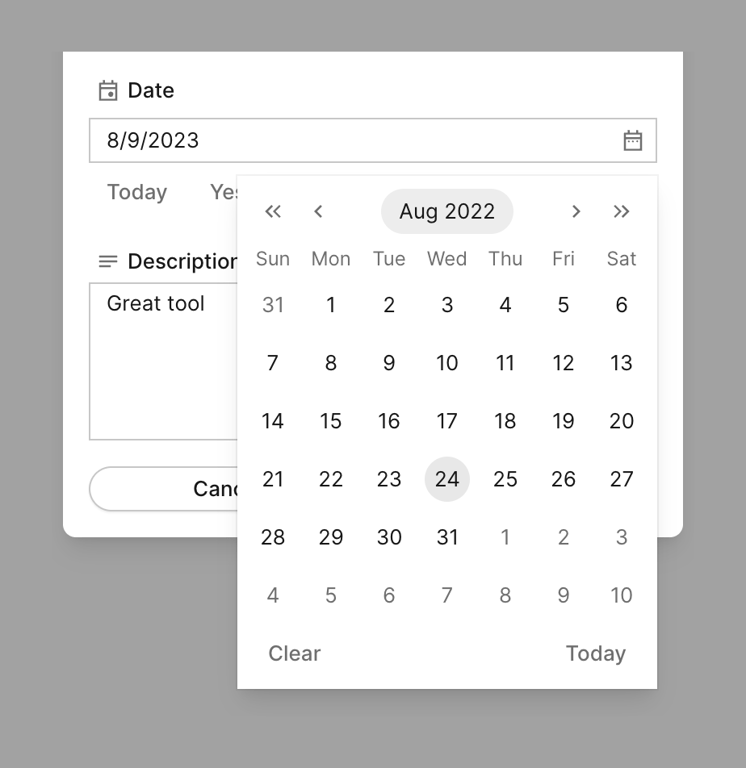 Folk — Input date component