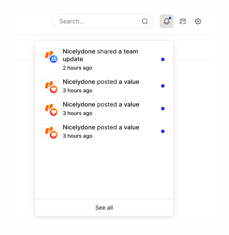 The org — Dropdown menu component