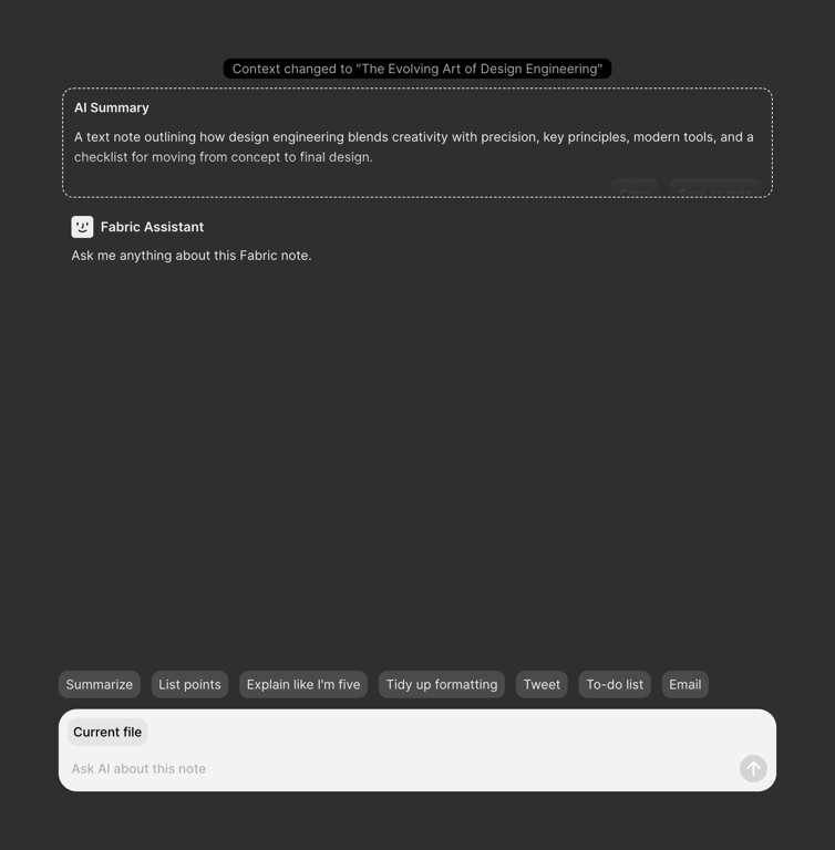 Fabric — Artificial intelligence component