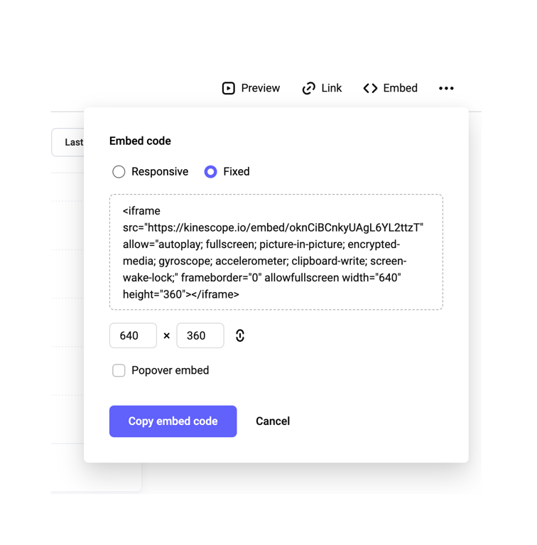 Kinescope — Code block component