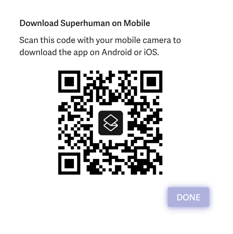 Superhuman — QR code component