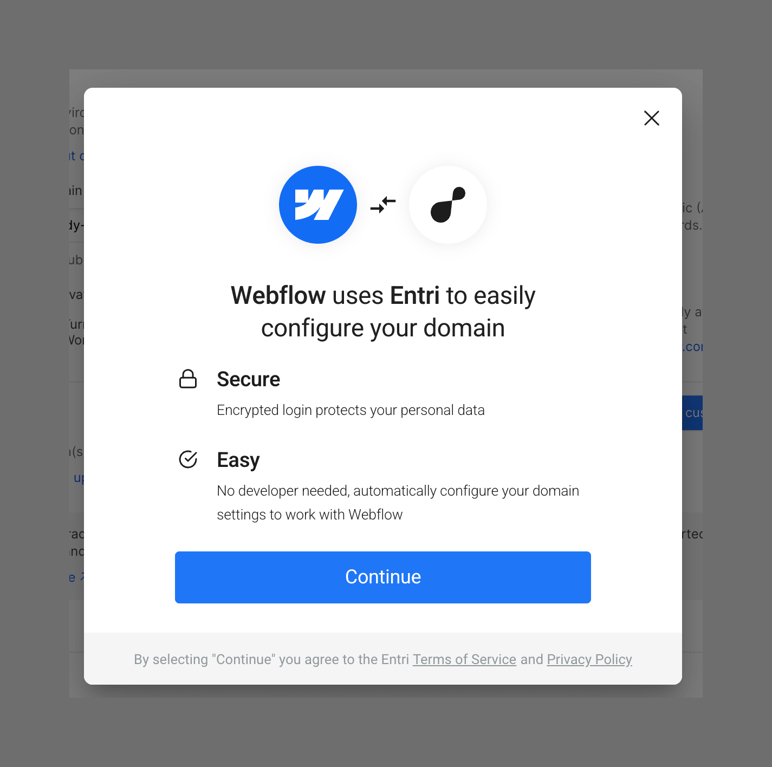 Webflow — Modal component