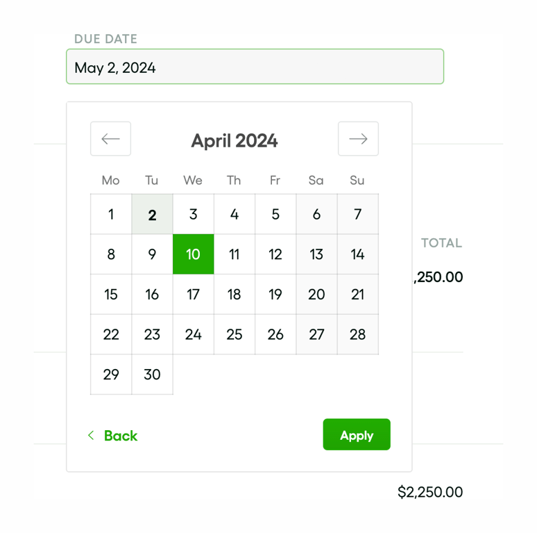 Bonsai — Datepicker component