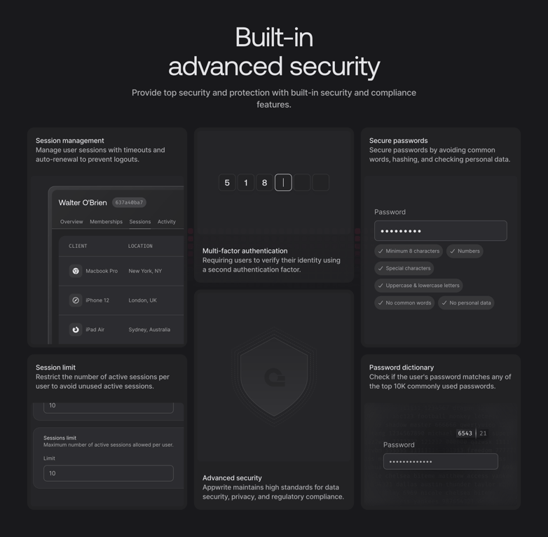 Appwrite — Bento box component