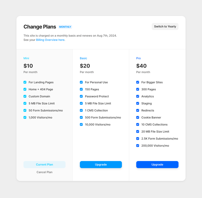 Framer — Pricing section component