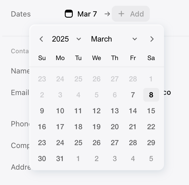 Lemni — Input date component