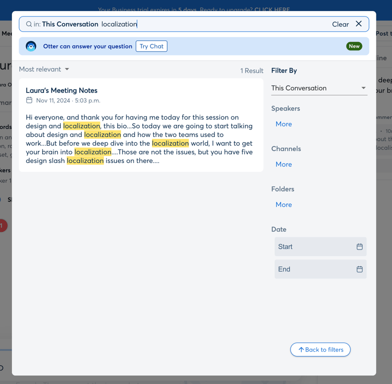 Otter — Modal component