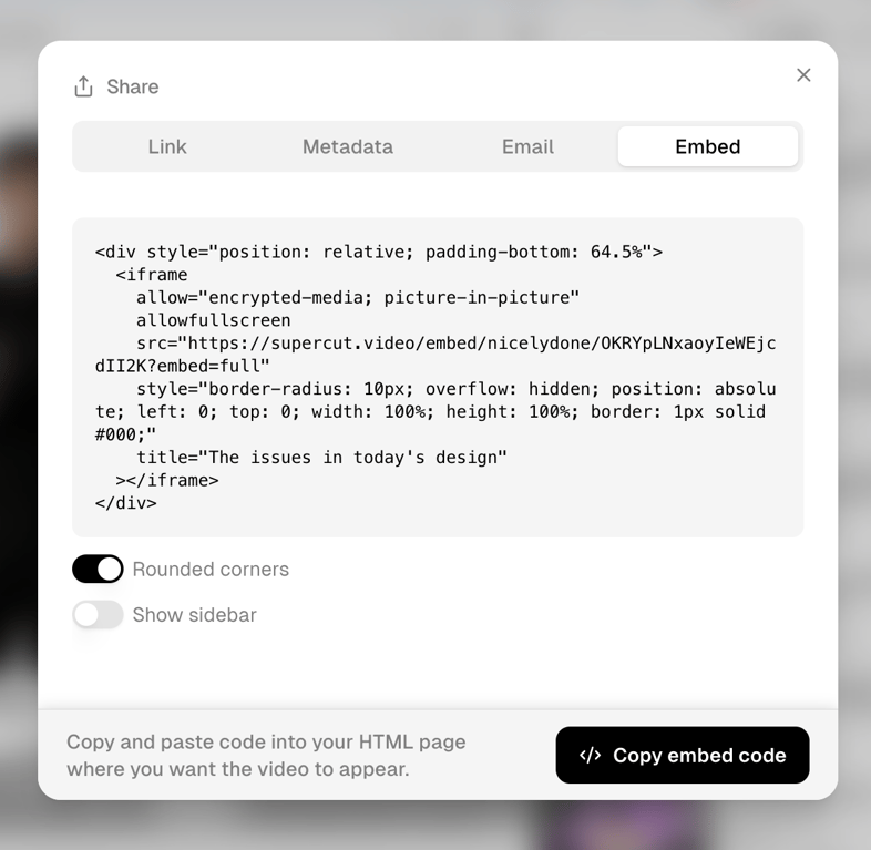 Supercut — Code block component