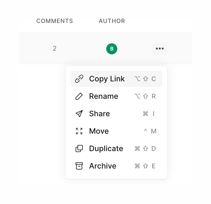 Eraser — Dropdown menu component