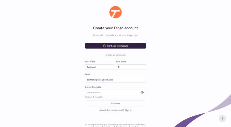 Tango
			       ux ui design