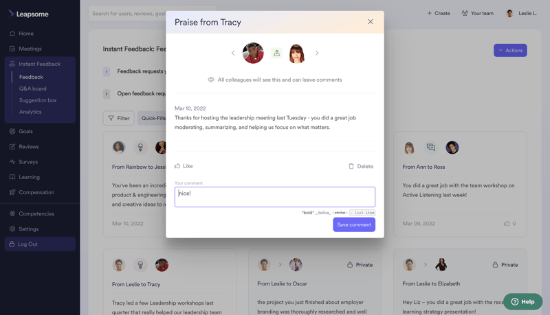 Leapsome
			   ux ui design