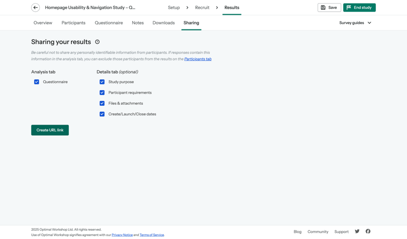 Optimal screen example