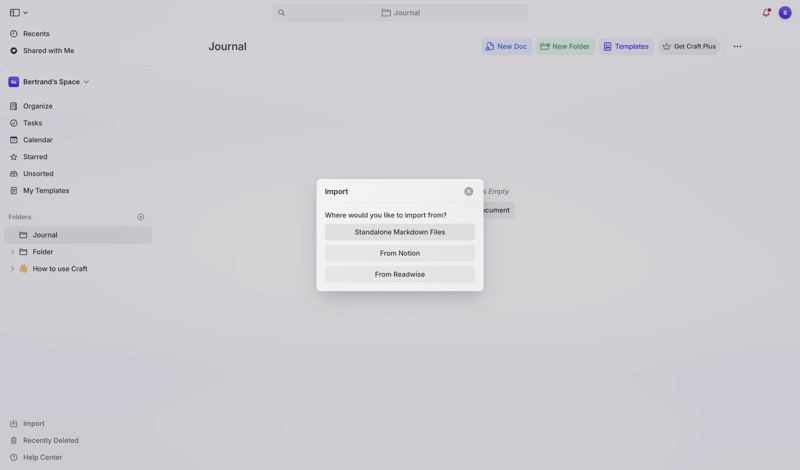 Craft screen example
