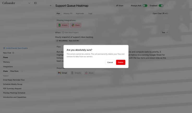 Cofounder screen example