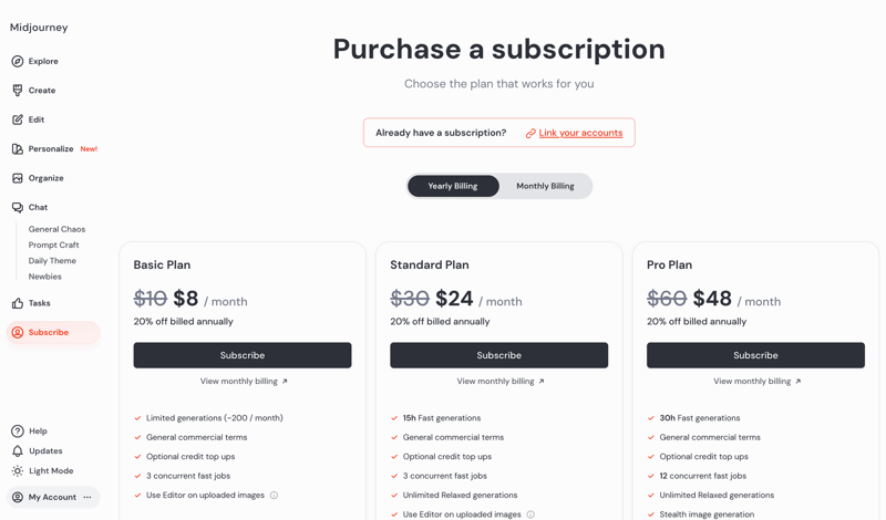 Midjourney screen example