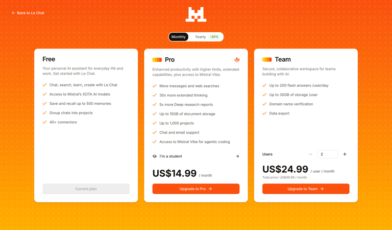 Mistral screen example