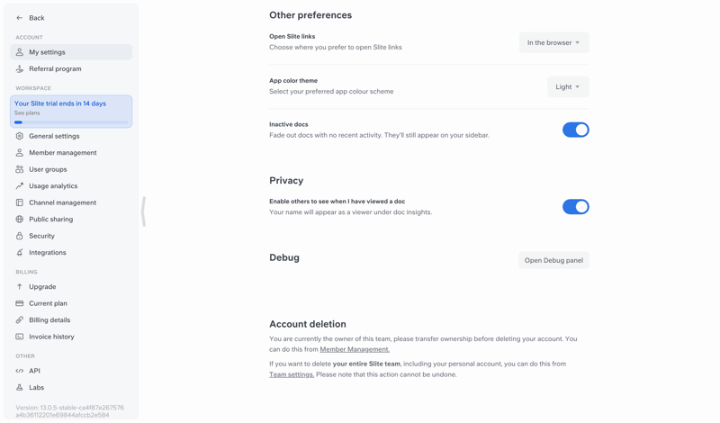 Slite
			     ux ui design
