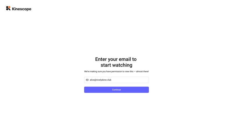 Kinescope screen example