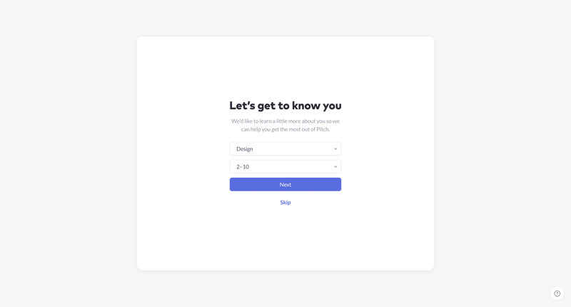 Pitch
			    ux ui design