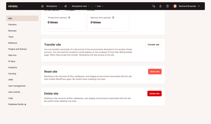 Kinsta screen example