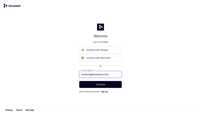 Dovetail screen example
