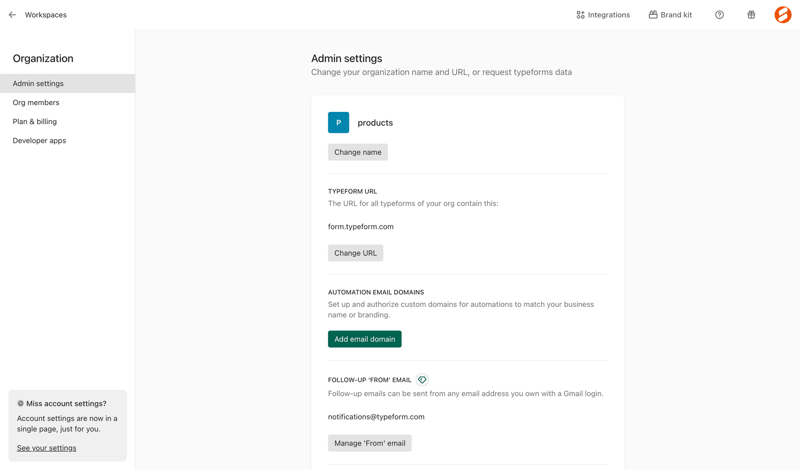 Typeform screen example