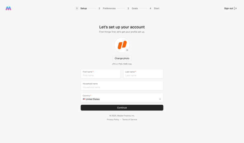 Maybe Finance screen example