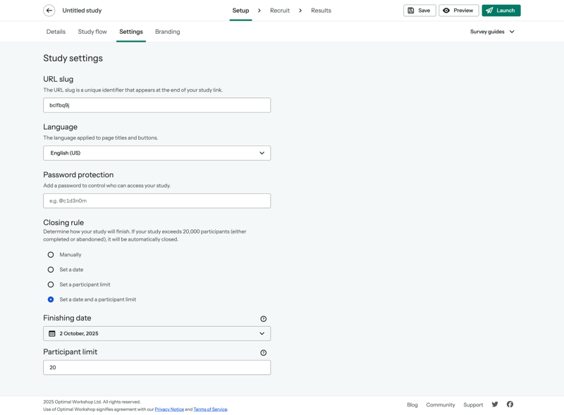Optimal screen example