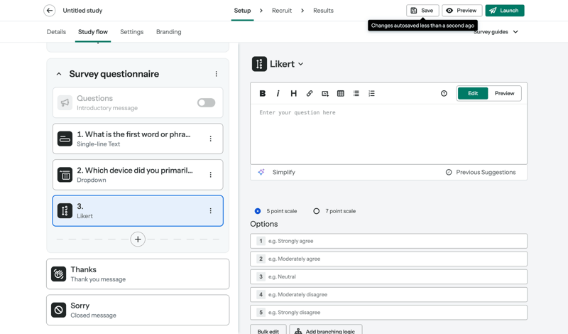 Optimal screen example