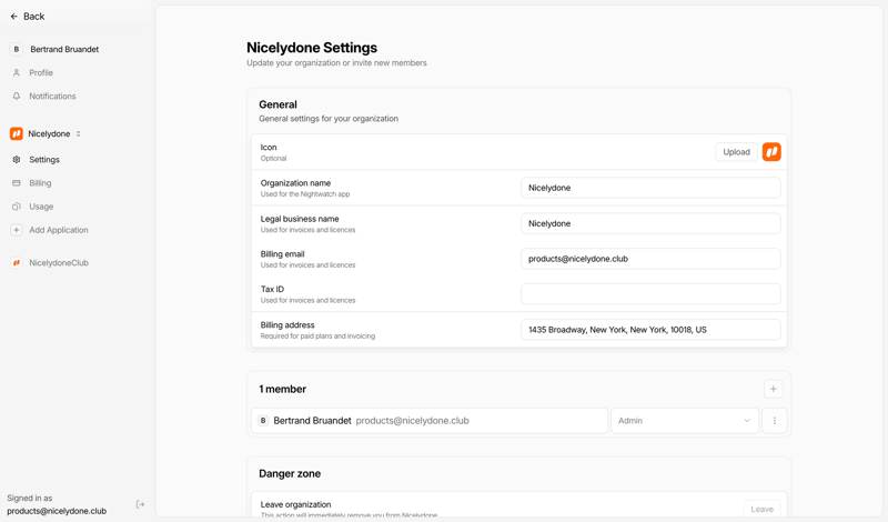 Nightwatch screen example