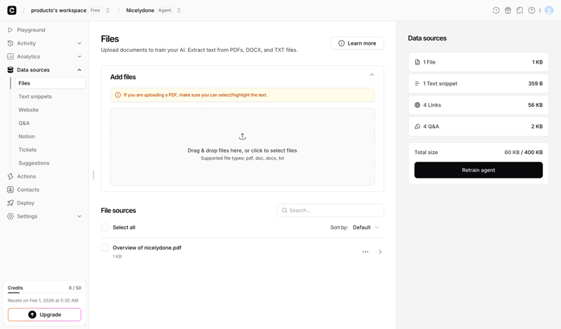 Chatbase screen example