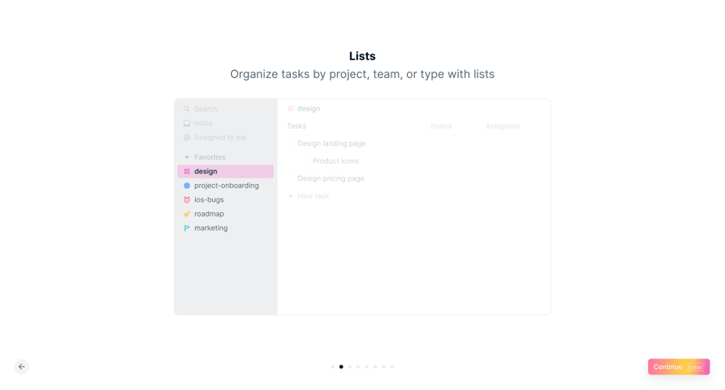 Height exploring tasks screen example