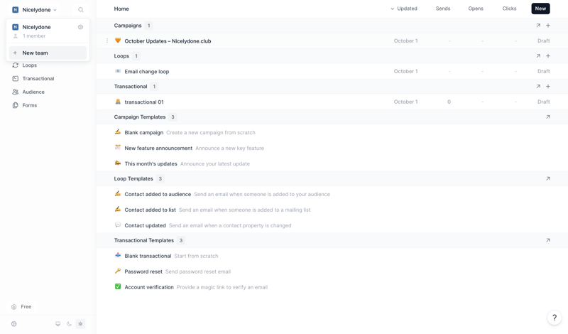 Loops screen example