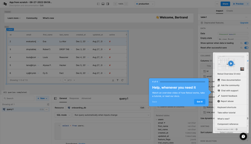 Retool
			           ux ui design